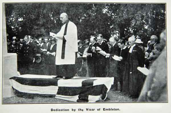 Spitalford Memorial Dedication by Rev. Paul, Vicar of Embleton